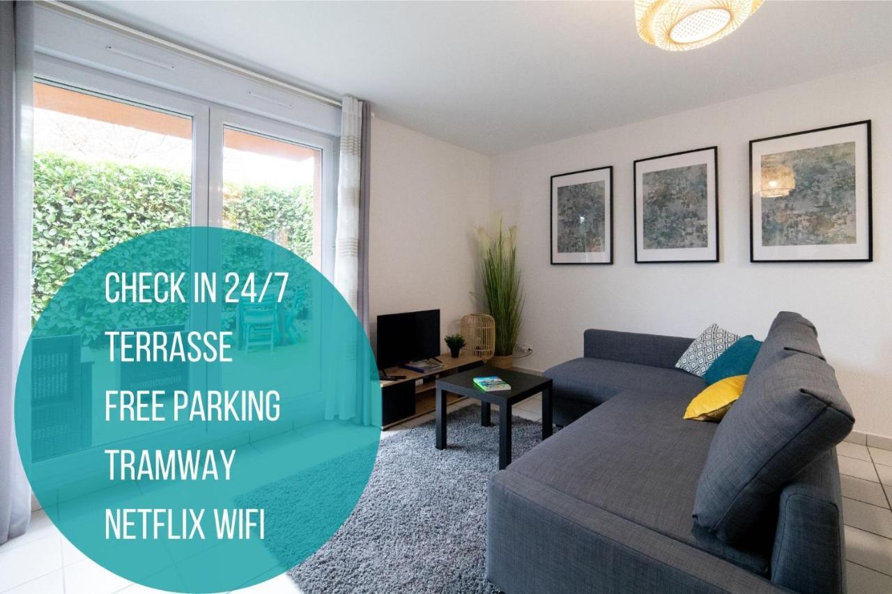 Apartamento My Cozy Flat Blagnac - T2 - Free Parking - Terrasse - Jardin Exterior foto